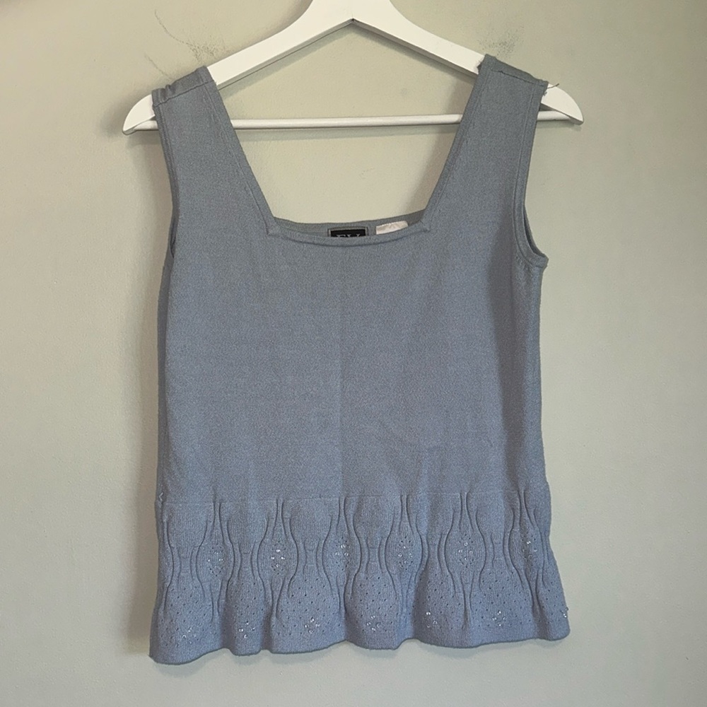 Blue Franco Valeri knit short sleeved top